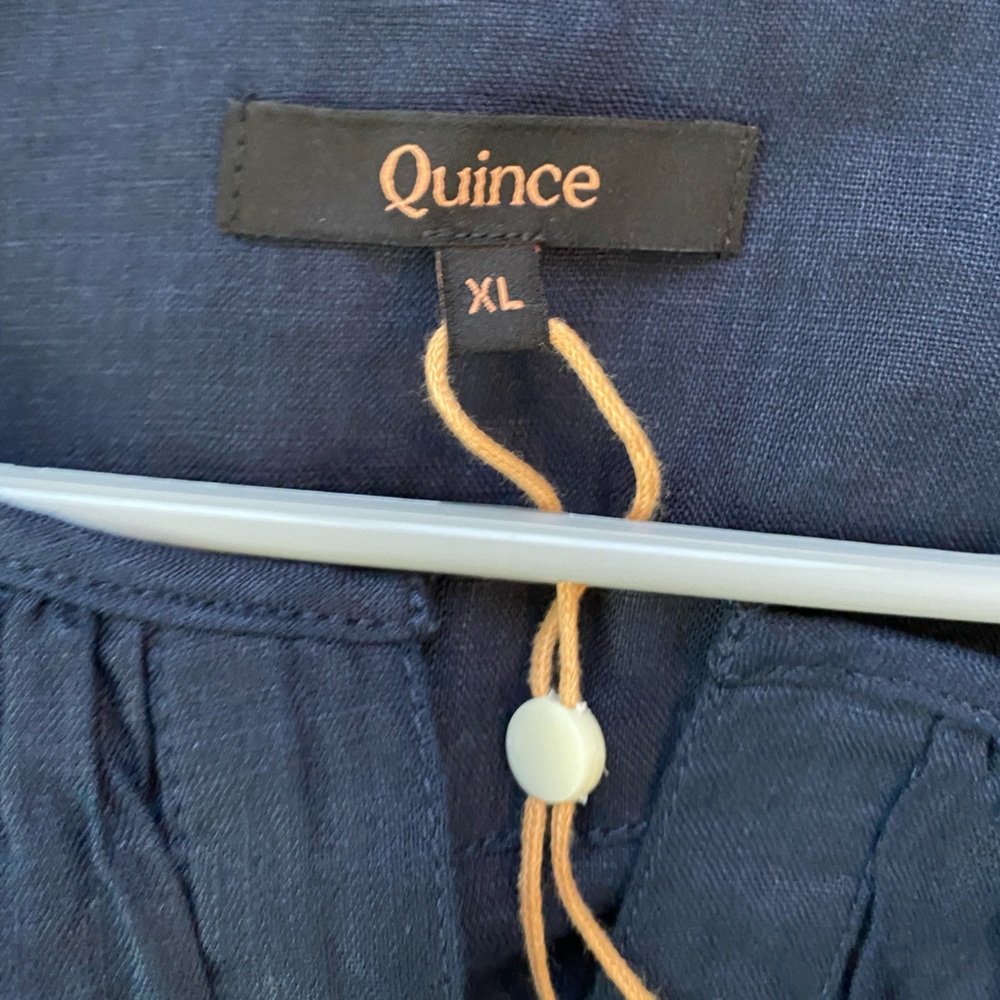 Quince 100% organic cotton poplin tiered Blue Maxi Dress XL new with tags - Picture 5 of 6
